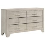 TRENTON 6-DRAWER BEDROOM DRESSER RUSTIC CREAM