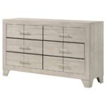 TRENTON 6-DRAWER BEDROOM DRESSER RUSTIC CREAM - Image 4