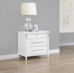 GRACEMONT 3-DRAWER BEDROOM NIGHTSTAND BEDSIDE TABLE WHITE - Image 2
