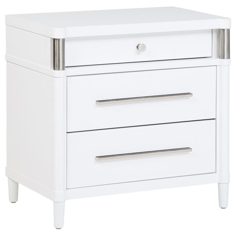 225072_02x900.jpg GRACEMONT 3-DRAWER BEDROOM NIGHTSTAND BEDSIDE TABLE WHITE - Image 1