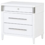 GRACEMONT 3-DRAWER BEDROOM NIGHTSTAND BEDSIDE TABLE WHITE - Image 4