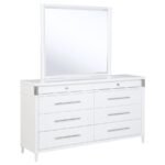 GRACEMONT 8-DRAWER BEDROOM DRESSER WITH MIRROR WHITE