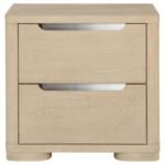 LADERA 2-DRAWER NIGHTSTAND BEDSIDE TABLE LIGHT ELM - Image 3