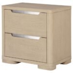 LADERA 2-DRAWER NIGHTSTAND BEDSIDE TABLE LIGHT ELM - Image 4
