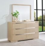 LADERA 6-DRAWER BEDROOM DRESSER AND MIRROR LIGHT ELM - Image 2