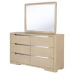 LADERA 6-DRAWER BEDROOM DRESSER AND MIRROR LIGHT ELM - Image 4