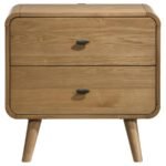 ROBYN 2-DRAWER NIGHTSTAND BEDSIDE TABLE LIGHT ASH - Image 3