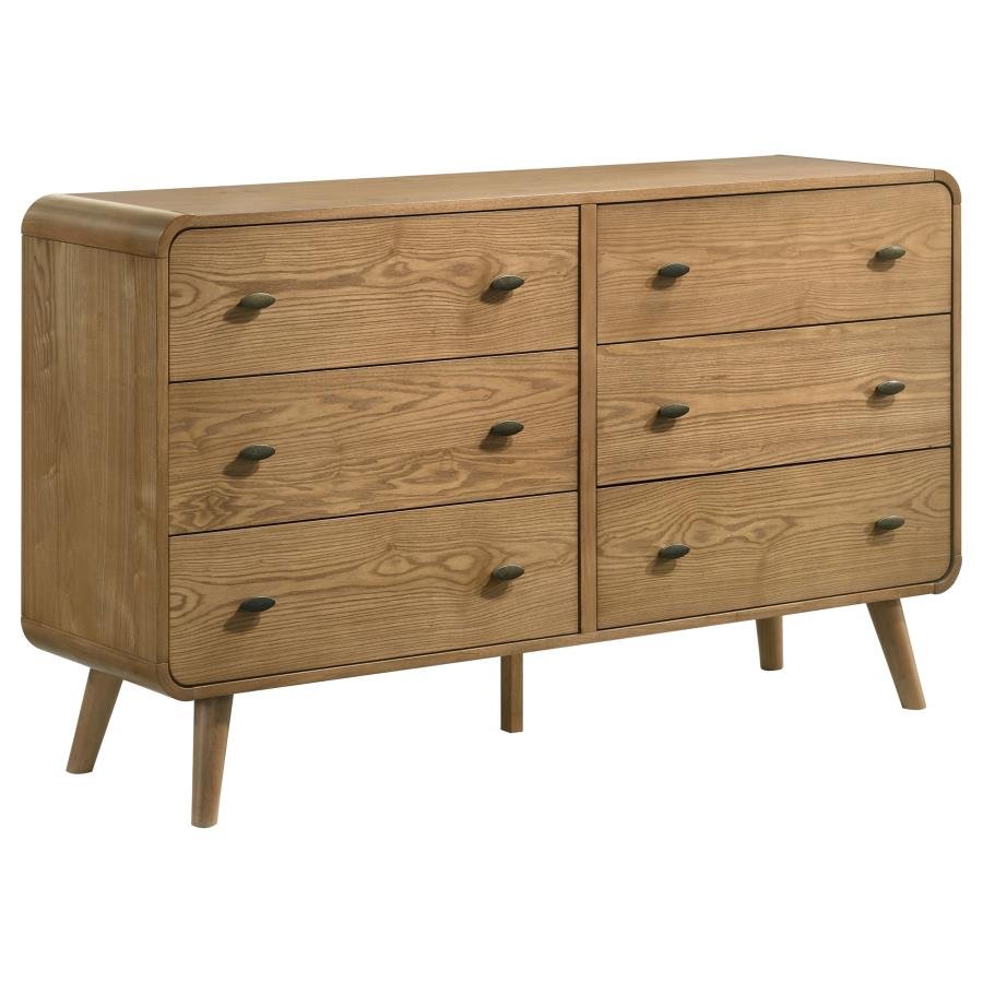 225093_02x900.jpg ROBYN 6-DRAWER BEDROOM DRESSER LIGHT ASH - Image 1