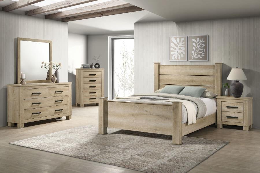 225101Q-S5_01x900.jpg OAKGLEN 5-PIECE QUEEN BEDROOM SET WEATHERED OAK - Image 1