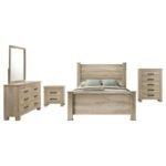 OAKGLEN 5-PIECE QUEEN BEDROOM SET WEATHERED OAK - Image 2
