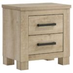 OAKGLEN 2-DRAWER NIGHTSTAND BEDSIDE TABLE WEATHERED OAK