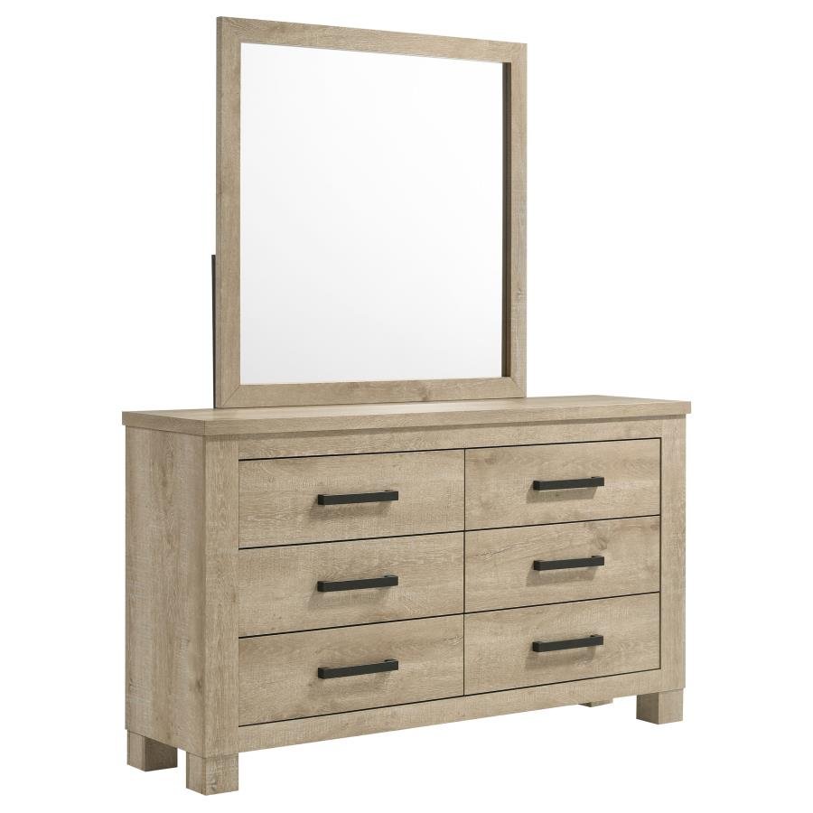 225103M_02x900.jpg OAKGLEN 6-DRAWER BEDROOM DRESSER AND MIRROR WEATHERED OAK - Image 1