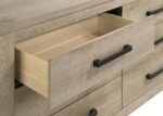 OAKGLEN 6-DRAWER BEDROOM DRESSER AND MIRROR WEATHERED OAK - Image 10