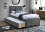 Harper Linen Textured Fabric Upholstered Trundle Bed - Image 2