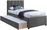 Harper Linen Textured Fabric Upholstered Trundle Bed - Image 3