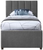 Harper Linen Textured Fabric Upholstered Trundle Bed - Image 4