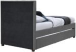 Harper Linen Textured Fabric Upholstered Trundle Bed - Image 6