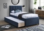 Harper Linen Textured Fabric Upholstered Trundle Bed - Image 2