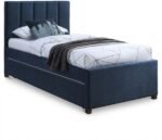 Harper Linen Textured Fabric Upholstered Trundle Bed