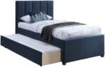 Harper Linen Textured Fabric Upholstered Trundle Bed - Image 3