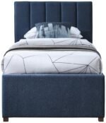Harper Linen Textured Fabric Upholstered Trundle Bed - Image 4
