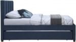 Harper Linen Textured Fabric Upholstered Trundle Bed - Image 5