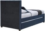 Harper Linen Textured Fabric Upholstered Trundle Bed - Image 6