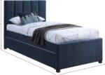 Harper Linen Textured Fabric Upholstered Trundle Bed - Image 9