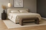 Niagara Boucle Fabric Upholstered Bench - Image 2
