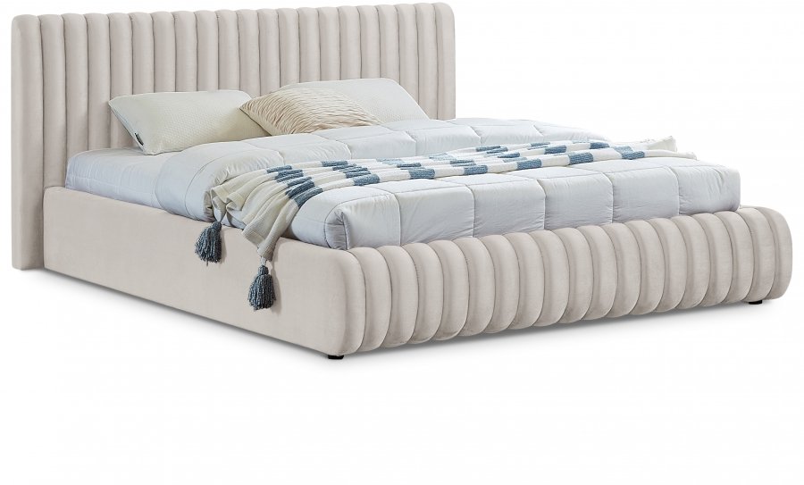 22913.jpg Nico Velvet Upholstered Bed - Image 1