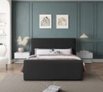 Stylus Boucle Fabric Upholstered Bed - Image 4