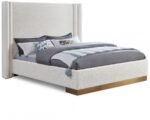 Halton Boucle Fabric Upholstered Bed