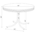 RETRO 5-PIECE ROUND DINING TABLE SET WHITE AND RED - Image 9
