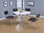 RETRO 5-PIECE ROUND DINING TABLE SET WHITE AND BLACK