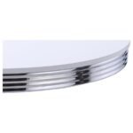 RETRO ROUND 42-INCH WOOD TOP DINING TABLE WHITE AND CHROME - Image 3