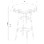 RETRO ROUND 30-INCH 1950'S BISTRO PUB HEIGHT BAR TABLE BLACK - Image 4