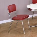 RETRO UPHOLSTERED DINING SIDE CHAIR RED (SET OF 2) - Image 2
