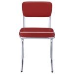 RETRO UPHOLSTERED DINING SIDE CHAIR RED (SET OF 2) - Image 4