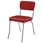 RETRO UPHOLSTERED DINING SIDE CHAIR RED (SET OF 2) - Image 5