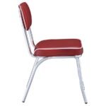RETRO UPHOLSTERED DINING SIDE CHAIR RED (SET OF 2) - Image 10