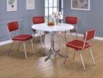 RETRO UPHOLSTERED DINING SIDE CHAIR RED (SET OF 2) - Image 14