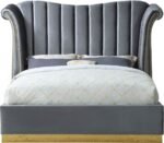 Flora Velvet Upholstered Bed - Image 3