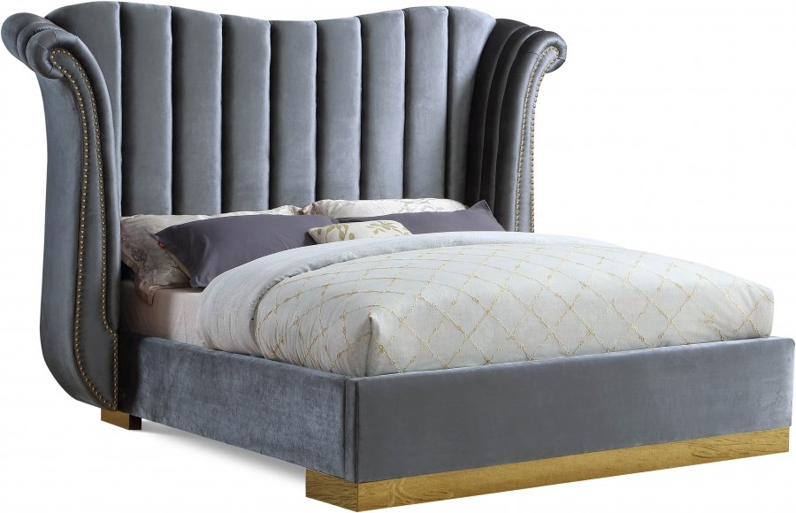 2455.jpg Flora Velvet Upholstered Bed - Image 1