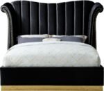 Flora Velvet Upholstered Bed - Image 3