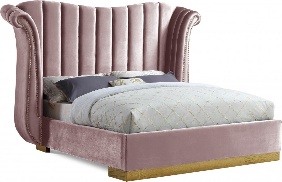 2464.jpg Flora Velvet Upholstered Bed - Image 1