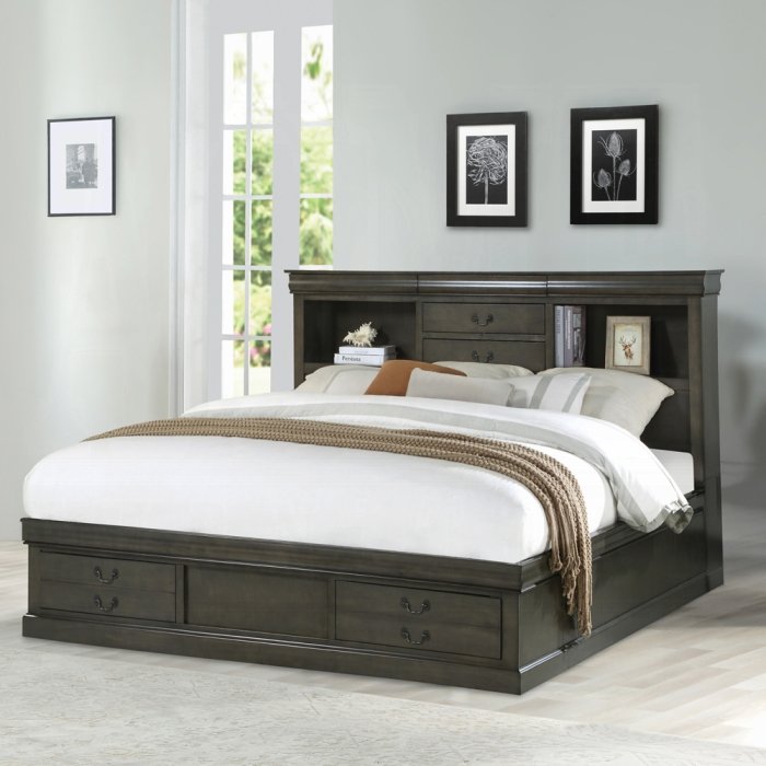 24930q_5.jpg Louis Philippe III Queen Bed W/Storage - Image 1