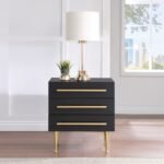 Marisol Wood Veneer And Iron Nightstand - Image 2
