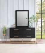 Maxine Wood Veneer And Iron Dresser - Image 3