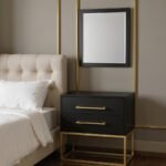 Maxine Wood Veneer And Iron Mirror - Image 2