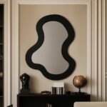 Oblique Acacia Wood Frame Mirror - Image 2